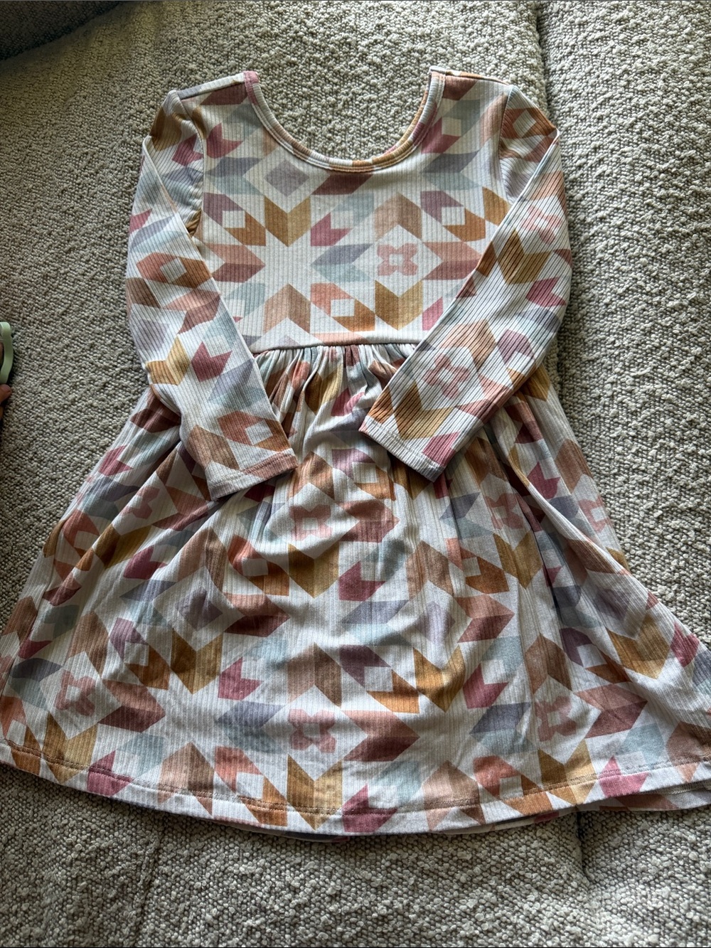 LITTLE SLEEPIES long sleeve twill dress